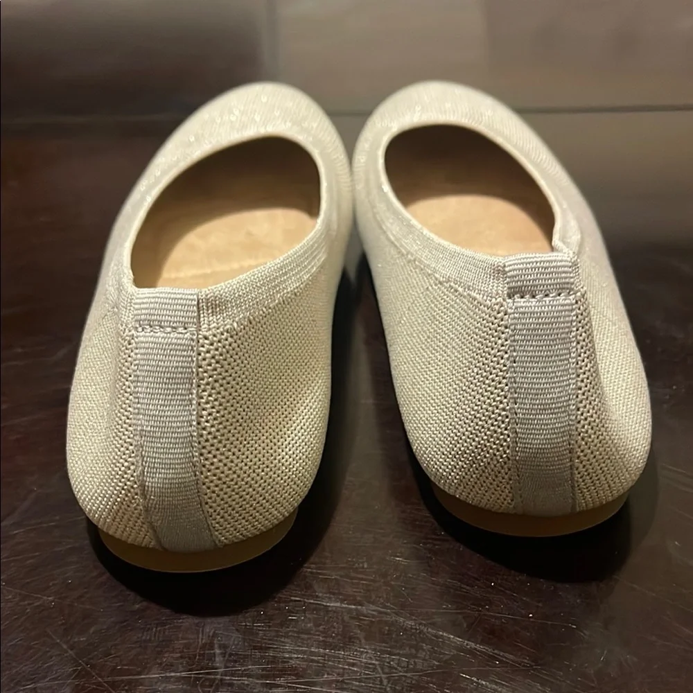 Old Navy Cream Loafers with Textured Fabric and Rounded‎ Toe